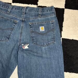 Carhartt Men’s Straight Jeans - Medium Blue Denim